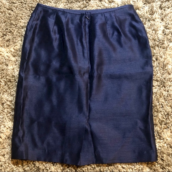 Kasper Metallic Navy Blue Pencil Skirt - Picture 5 of 6